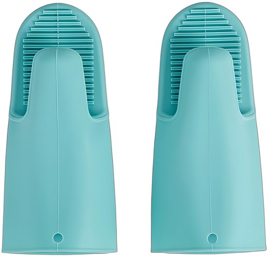 Dicke, Hitzebeständige Silikon Ofenhandschuhe Mit Rutschfester Sohle Zum Schutz Vor Hohen Temperaturen Beim Kochen Und In Der Mikrowelle.