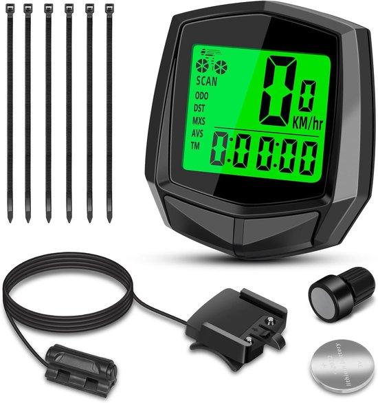 Fahrradcomputer Kilometerzähler Automatische Hintergrundbeleuchtung Wasserdichter Kilometerzähler Fahrrad Tachometer Einfache Montage Inkl. Monta