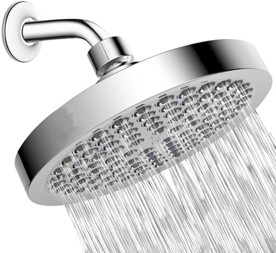 Duschkopf Regendusche Edelstahl Hochdruck Regenduschkopf Wellness Spa Ø 15 Cm Einfache Installation Verstellbarer Winkel Rund Universeller 1/2 Zo