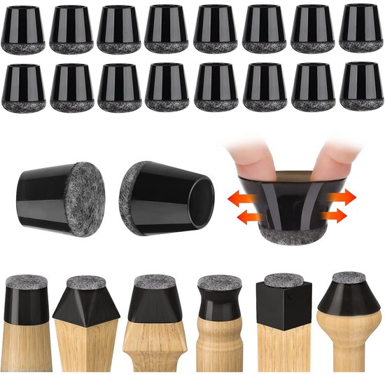 Stuhlbeinschoner, 32 Stück Kleine, Bewegliche Silikon Bodenschoner Für Stühle Mit Filzgleitern Für Parkett Und Fliesenböden Geräuscharm 14 18 Mm