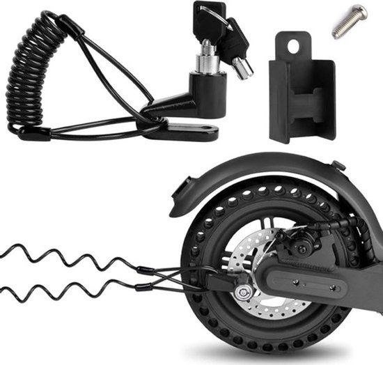 Scheibenbremsschloss Scheibenbremsschloss Mit Erinnerungskabel Und Halterung Fahrradschloss Zubehör Für Elektroroller Für E Bikes, Motorräder, Ro