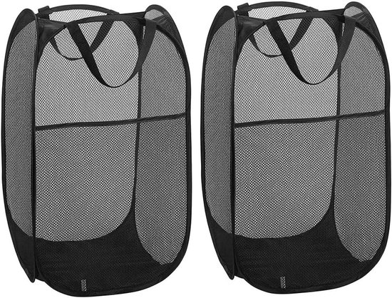 Wäschekörbe Faltbarer Wäschekorb 2er Pack Waschküche Aufbewahrungskorb Runder Aufbewahrungskorb Für Zuhause Aufbewahrung Kinderzimmer Schwarz, 36