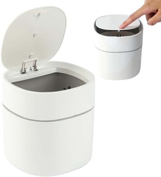 Tischmülleimer Mit Deckel 2 Liter Kleiner, Tragbarer Mülleimer Tischabfalleimer Platzsparender Tischmülleimer Mini Mülleimer, Für Schreibtisch, S