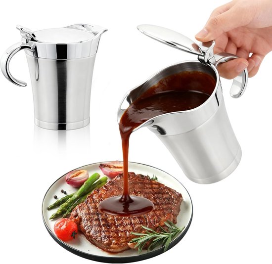 Saucentopf 750 Ml 1 Stück Doppelwandiger, Isolierter Edelstahl Saucentopf Mit Deckel Isolierter Saucentopf Mit Großem Fassungsvermögen, Für Sauce