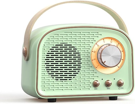 Ynkkvre Kabelloser Retro Lautsprecher Mini Bluetooth Box Tragbarer Lautsprecher Bluetooth 5.0 Fm Radio & Usb/sd Schnellladefunktion 5 Stunden Akk