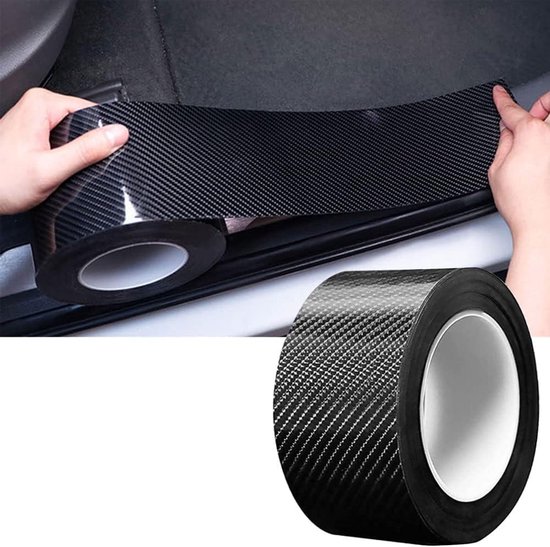 Carbonfolie 5 Cm X 10 M Schwarz Selbstklebende Carbonfolie Für Autos Einstiegsleisten Schutzfolie Kratzfeste Schutzfolie Für Türschweller Und Sto