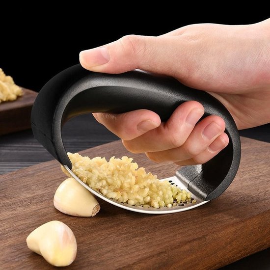 Knoblauchpresse, Knoblauchzerkleinerer Aus Edelstahl, Einfach Zu Bedienen Und Zu Reinigen, Ergonomischer Griff, Einfaches Küchengerät Zum Mühelos