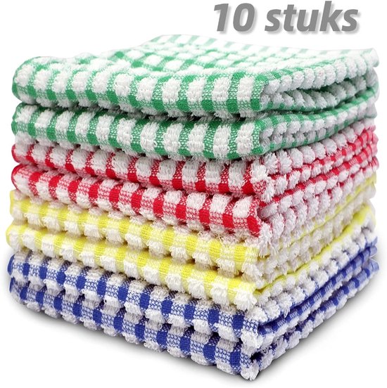 Geschirrtücher 10 Stück 30 X 30 Cm Küchenhandtücher Kariert Fensterputztücher Reinigungstücher Wiederverwendbar Haushaltsgeschirrtücher Öko Küche
