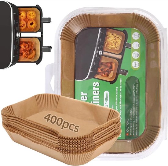 Backpapier, 400 Blatt/packung, Für Heißluftfritteusen , Wasserabweisend Und Wasserdicht, 22 X 14 Cm