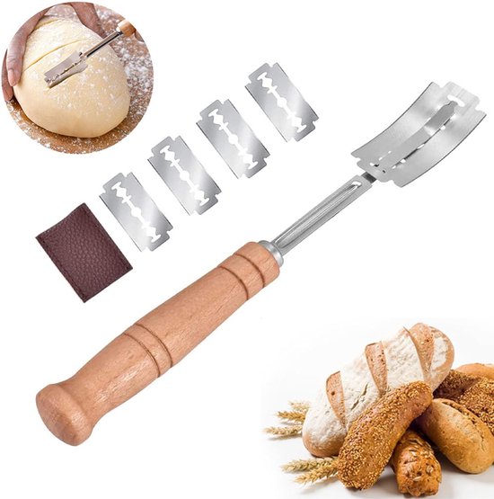 Teigmesser Klinge Baguettemesser Mit 5 Klingen Und Aufbewahrungsetui Holzgriff Brotmesser Baguettemesser Für Backbegeisterte