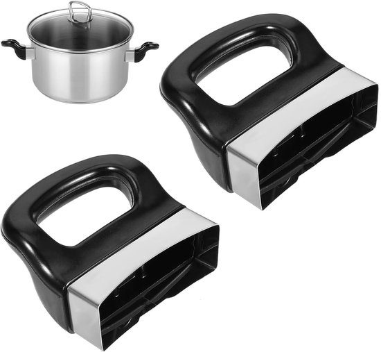2 Griffe Seitlicher Griff Universalgriff Aluminiumlegierung Austauschbar Maße: 7 X 6,5 Cm Für Schnellkochtöpfe, Töpfe Usw. Schwarz