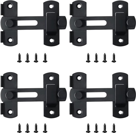 4 Stück 180° Türschlösser Türriegel Sicherheitstürschloss Schiebetürschlösser Edelstahl Türschloss Für Türen, Schränke, Schubladen 100 X 70 Mm Sc