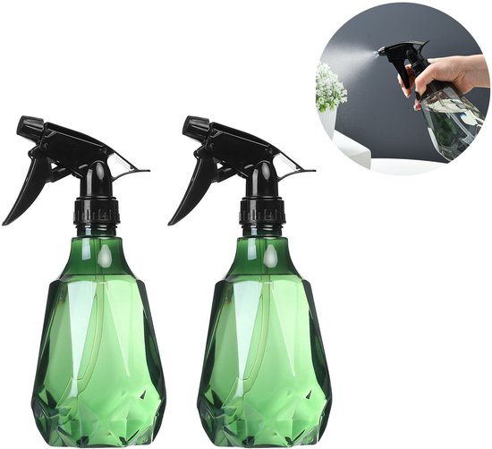 2 Sprühflaschen Leere Sprühflaschen 500 Ml Nachfüllbar Kunststoff Sprühflasche Für Blumen, Pflanzen, Haare, Reinigung Und Autopflege.