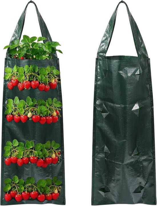 Stück Vertikale Erdbeerpflanzen Erdbeerpflanzen Erdbeerpflanzenstütze Hängepflanzensäcke 8 Löcher Tomatenpflanzen Für Den Außenbereich.