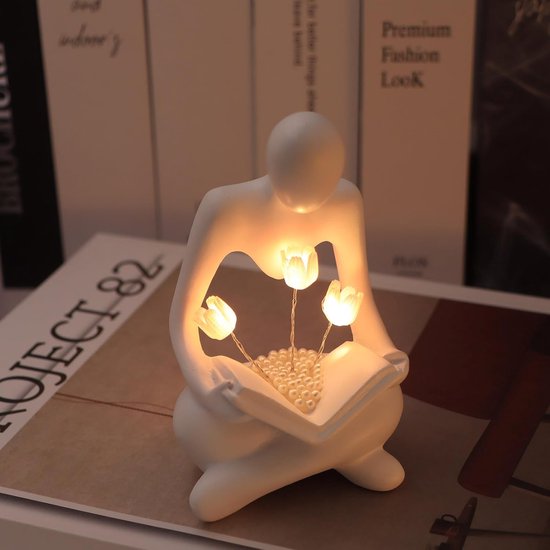 Nachtlicht Dekoration Leselampe Tulpenförmige Lampe Dekoration Wohnaccessoires Batteriebetrieben Für Schlafzimmer, Arbeitszimmer, Wohnzimmer Und