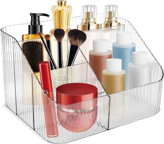 Transparenter Kosmetik Organizer Mit Trennwand Organizer Für Kosmetik Und Hautpflegeprodukte (schminktisch Badezimmer Büro) Elegant Und Platzspar