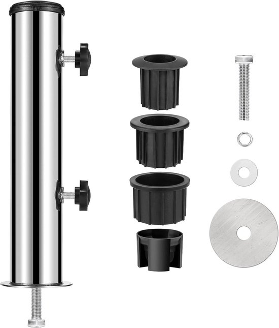 Sonnenschirmständer Montagehalterung Aus Edelstahl Ø58 Mm Mit 3 Pvc Reduzierringen