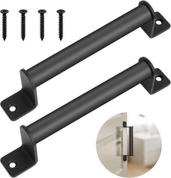 2 Stück Türgriff Türbeschläge Schwarze Türknöpfe Möbelgriffe Kohlenstoffstahl Für Türen, Küchenschränke, Schubladen, Sideboards Inklusive Schraub