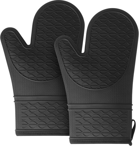 Silikon Ofenhandschuhe 2 Stück Hitzebeständige Ofenhandschuhe Rutschfester, Weicher Ofenhandschuh Flexible Küchen Ofenhandschuhe Topflappen, Ofen