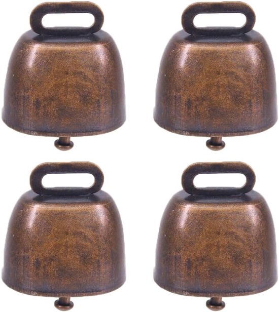 4 Stück Mini Kuhglocken Aus Roter Bronze Laute Anti Verlust Tierglocken Für Rinder, Ziegen Und Haustiere Jingle Bells