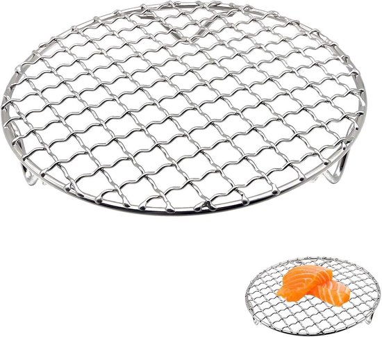 Dampfeinsatz Kochrost Runder Dampfeinsatz Aus Edelstahl, Kompatibel Mit Heißluftfritteusen, Multifunktionaler Kochrost Zum Backen, Kühlen Und Bra