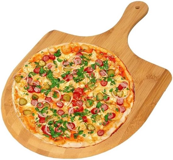 Pizzaschieber, Pizzabrett Aus Bambus, Pizzaspatel Aus Holz, Ofenzubehör Zum Backen Von Hausgemachter Pizza, Schneidebrett Aus Holz Zum Schneiden