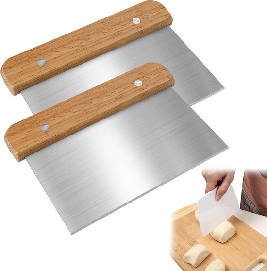 Teigschaber Aus Edelstahl 2 Teilig Teigschneider Holzgriff Teigschaber Gemüseschneider Pizzamesser Teigschneider 15 Cm Für Kuchen Und Torten