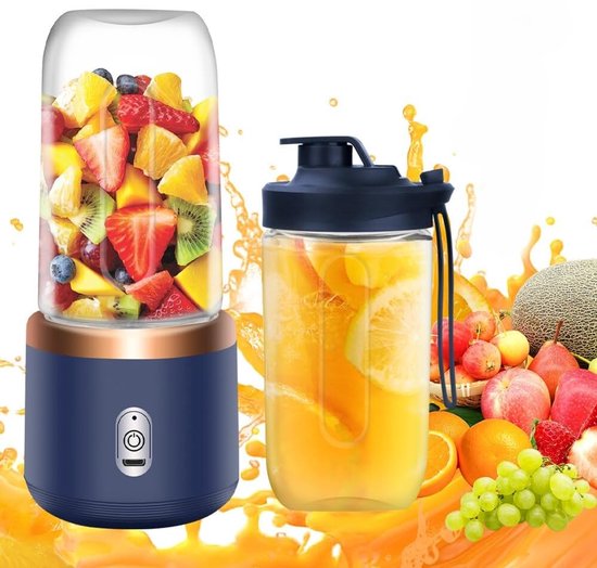 Blender To Go Smoothie Maker Mini Mixer 500 Ml Tragbarer Mixer Mit Mini Behälter Mit Deckel Usb Wiederaufladbarer Smoothie Maker Für Unterwegs Kl