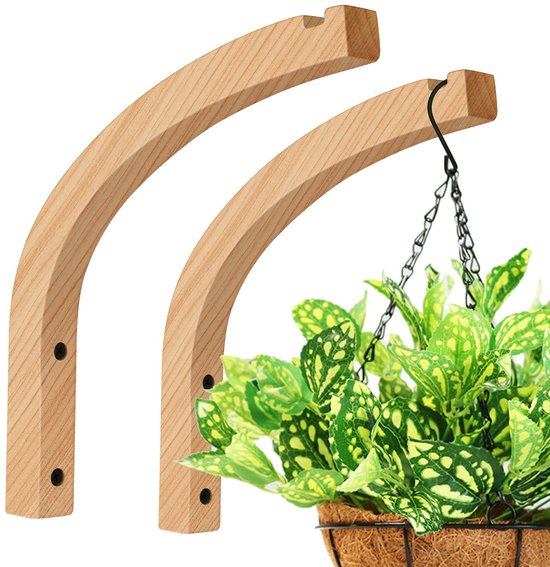 Pflanzenhänger Aus Holz Wandhaken Für Zimmerpflanzen, Laternen, Blumen Und Windspiele Vielseitiger Dekoständer (2er Pack, 20 Cm)