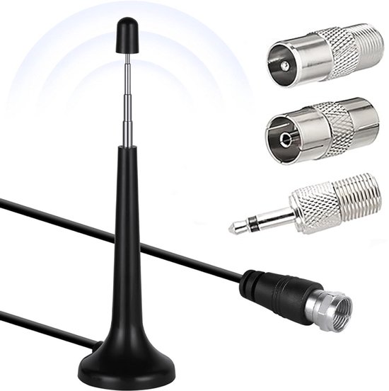 Teleskopierbare Dab/fm Radioantenne Inkl. 3 Adapter Aktive Digitalantenne Digitalradioantenne Ausziehbar 3 Meter Kabel Magnetfuß Zimmerantenne Fü