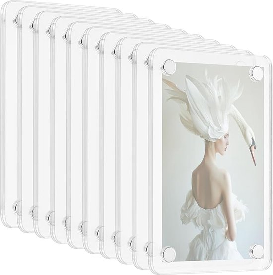 Acrylrahmen 10 Stück Magnetischer Fotorahmen 9 X 6 Cm Fotocollage Für Den Kühlschrank Fotorahmen Rahmenloser Fotorahmen Magnetischer Acryl Fotora