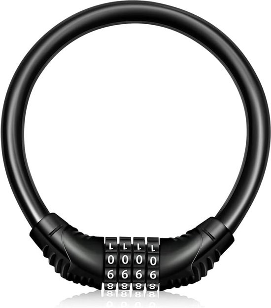 Tragbares Fahrradschloss Mit Kabel, Hochwertiges Fahrradschloss Mit 4 Stelligem Code, Zum Sichern Von Fahrrädern, Motorrädern Und Mopeds.
