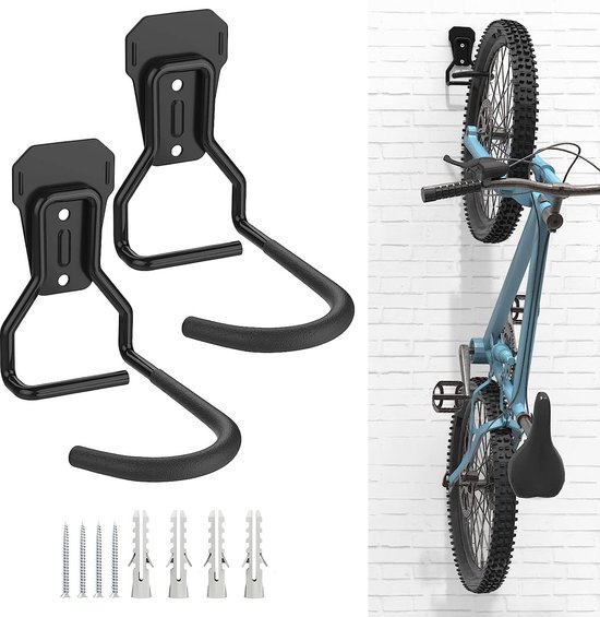 Fahrradhalterung, 2 Stück, L Förmige Fahrradaufhängung, Platzsparend, Hängend, Vertikaler Fahrradhaken Mit Eva Gummi, Für Garage Und Fahrradläden