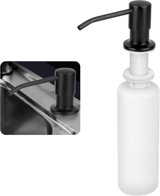 Einbau Spülmittelpumpe Für Die Küchenspüle Unterbau Spender Für Geschirrspülmittel 350 Ml Flasche Edelstahl Schwarz
