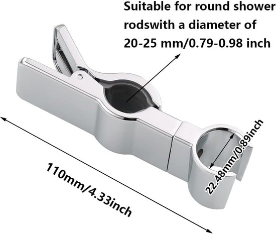 1 Stück Verstellbare Handbrausehalterung Für Gleitstange Universelle Brausekopfhalterung Für 20 25 Mm Gleitklemme 45 Drehbarer Brausekopf Für Silber