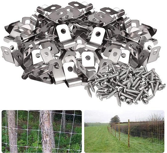 Kabelklemme Typ R Zaunklemmen Für Netze, Zäune, Maschendrahtzäune, Lattenzäune Kabelmanagement Drahtklemme Kabelklemme Typ R Mit 100 Schrauben Dr