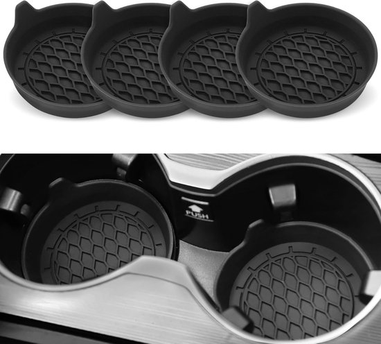 Universelle Auto Getränkehalter Untersetzer Silikon 4er Pack Schwarz