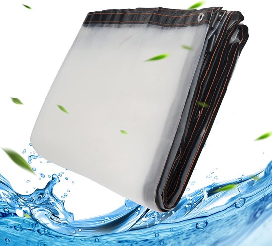 Transparente, Wasserdichte Plane Mit Lochringen, 3 X 3 M, Kunststoffplane Mit Befestigungsseil Für Camping, Balkon, Garten, Pflanzen, Gewächshaus