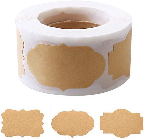 Rollen Selbstklebende Geschenkanhänger (insgesamt 1000 Etiketten), Namensschilder Für Gläser, 3 X 5 Cm, Braun, Matte, Beschreibbare Oberfläche, F