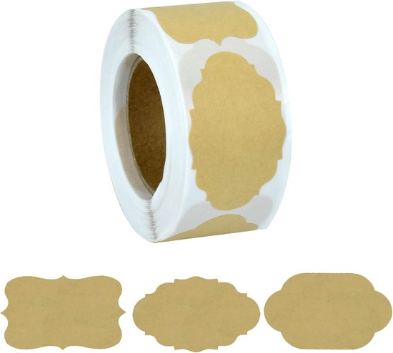 4 Rollen Selbstklebende Geschenkanhänger (insgesamt 1000 Etiketten), Namensschilder Für Gläser, 3 X 5 Cm, Braun, Matte, Beschreibbare Oberfläche,