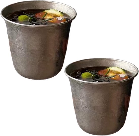 Zwei Edelstahlbecher Durchmesser Ca. 9,5 Cm Höhe Ca. 8,5 Cm Fassungsvermögen Ca. 300 Ml Empfohlen Für Wassertemperaturen Unter 90 °c Stoßfest Für