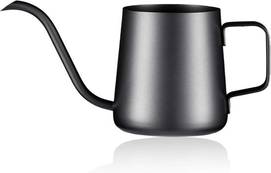 Gießkanne Schwarz 350 Ml Mit Langem Edelstahlausguss Für Kleine Zimmerpflanzen, Sukkulenten Und Gartenpflanzen