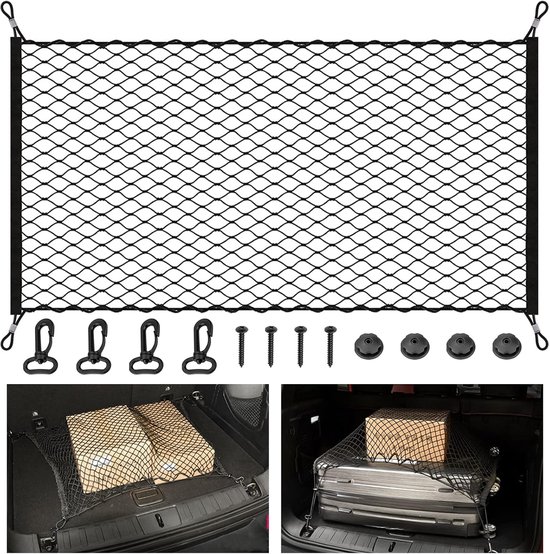 Für Koffernetze, Koffernetz Mit 4 Haken, Flexibles, Elastisches Nylon Zur Gepäckbefestigung, Passend Für Die Meisten Koffer, 115 X 60 Cm