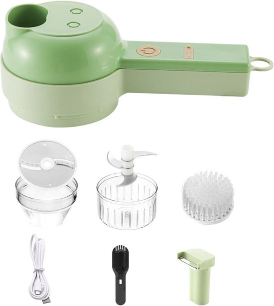 Elektrischer Gemüseschneider, Tragbar, 4 In 1 Elektrischer Zerkleinerer, Kabellos, Tragbar, Mini Kabellos, Elektrisch, Knoblauch, Erde, Knoblauch