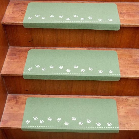 3er Set Treppenmatten 55 × 22 × 4,5 Cm Leuchtende Treppenmatten Rutschfester Treppenteppich Einfache Handhabung Grün