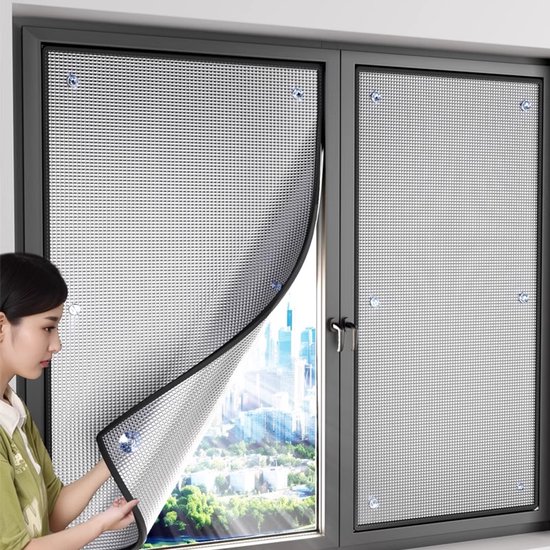 Fensterisolierungsset Mit Reflektierender Aluminiumfolie Selbstklebend 70 X 100 Cm Für Fenster In Wohnhäusern Und Wohnmobilen, Sommer Und Winter