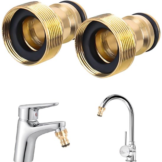 Wasserhahnanschluss, Gartenschlauchkupplungen, 2x Universal Wasserhahnanschluss Für Mischbatterie F22m24, Schlauchkupplung, Schlauchadapter, Sch