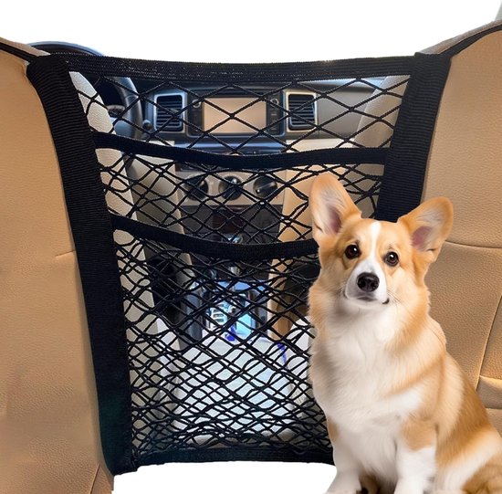 3 Lagiges Hundetrenngitter Fürs Auto, Trennnetz Für Haustiere, Hundetrennwand Und Ausziehbarer Auto Organizer