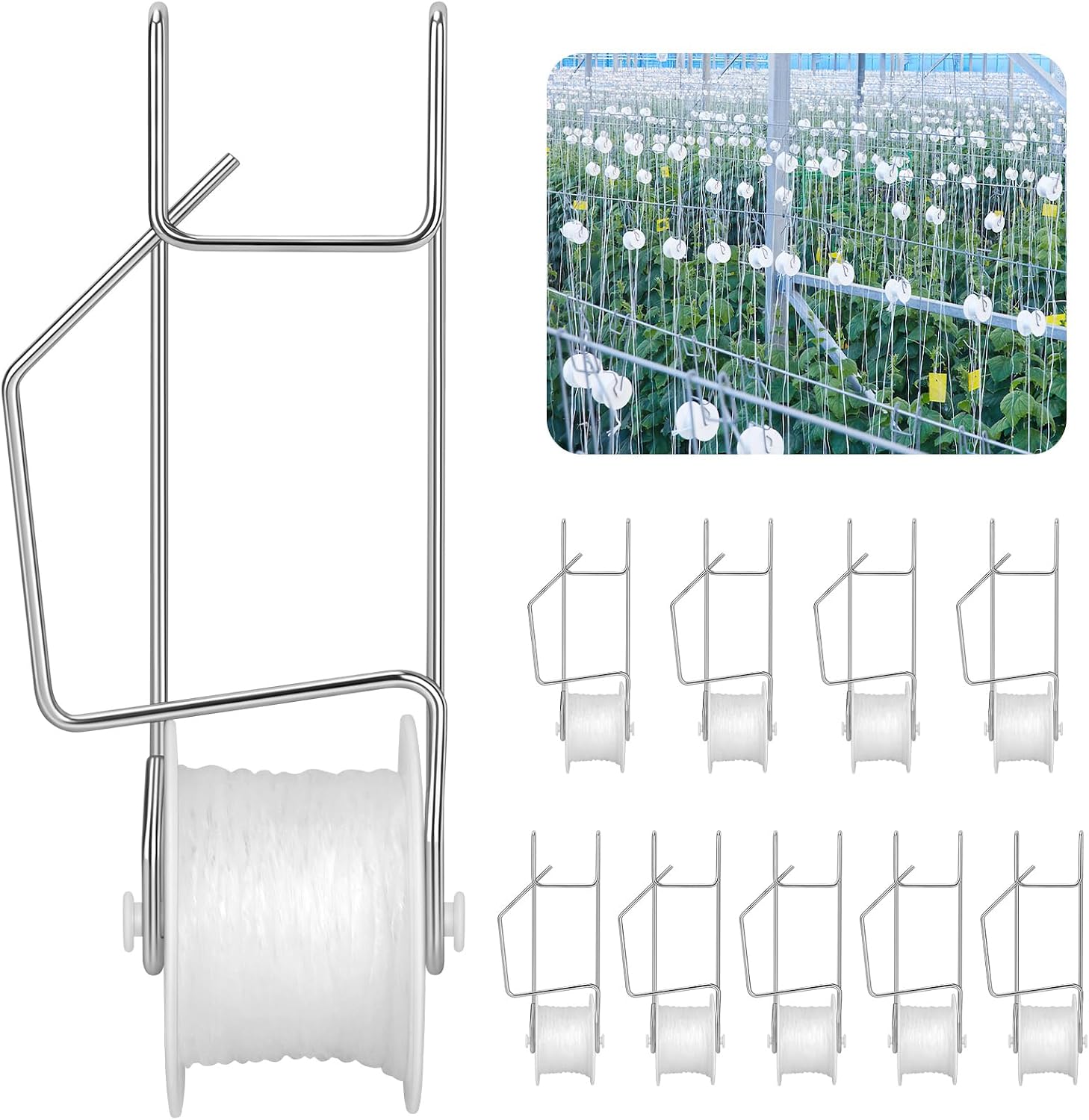 10 Tomatenrollen Mit 15 M Seil – Tomatenrollen Für Gewächshäuser – Pflanzen-, Blumen- Und Rankenstützset