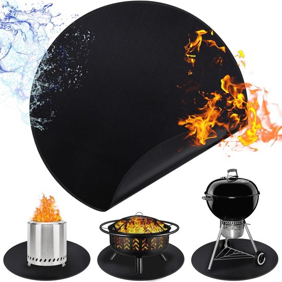 1 Stück Runde, Feuerfeste Grillmatte (61 Cm Durchmesser) Ölbeständig Und Wasserdicht Schwer Entflammbar Tragbar Und Wiederverwendbar Für Garten,